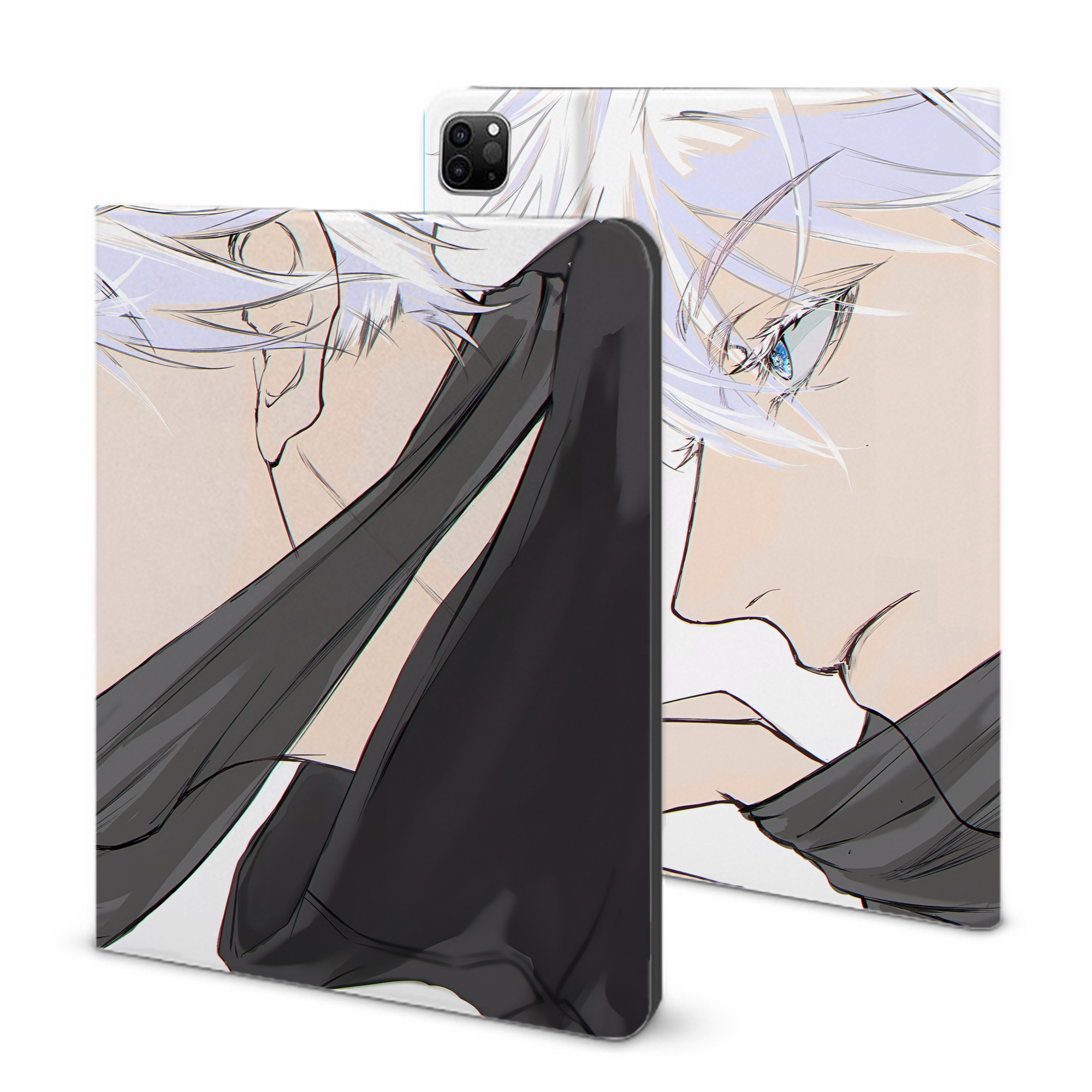 （画像用） 呪術廻戦 Jujutsu Kaisen IPad ケース ブック型 PUレザー TPU 耐衝撃 軽量 薄型 ペン収納なし 全面保護 IPad 各モデル対応